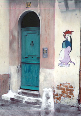 Nice, Provence Côte d’Azur, France, Bande dessinée, Walt Disney, Droopy, mur peint, colorisation, photo colorisée.