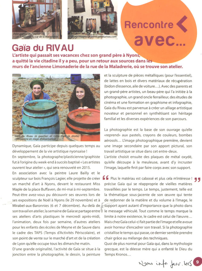 Nyons infos 2015, presse locale, presse